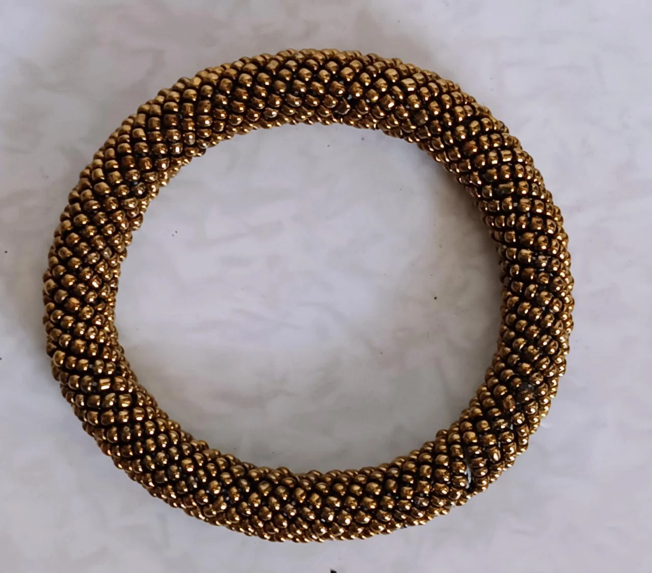 Set of 2 rigid pearl cuff bracelets – Ethnic / Nepalese style – photo 2